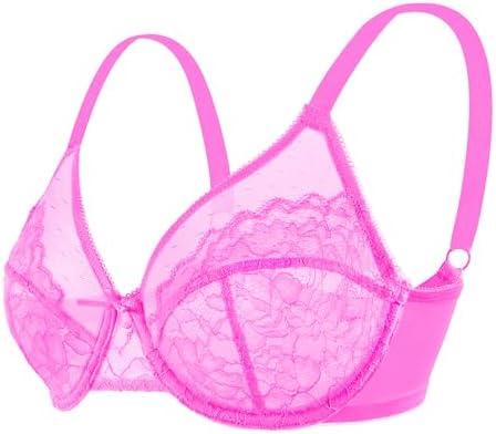 imageHSIA Minimizer Bras for Women Enchante Full Coverage Underwire Bras Plus Size Lifting Floral Lace Bra for Heavy BreastHot Pink
