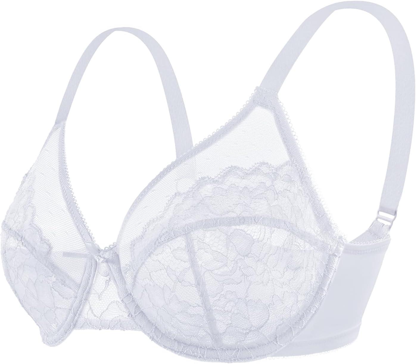 imageHSIA Minimizer Bras for Women Enchante Full Coverage Underwire Bras Plus Size Lifting Floral Lace Bra for Heavy BreastLight Gray