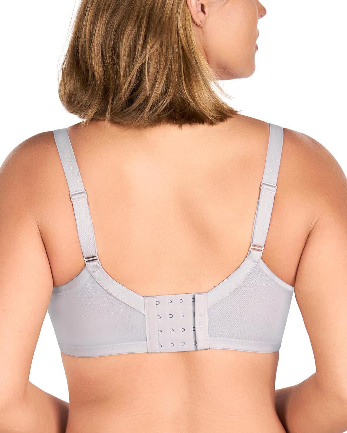 imageHSIA Minimizer Bras for Women Enchante Full Coverage Underwire Bras Plus Size Lifting Floral Lace Bra for Heavy BreastLight Gray