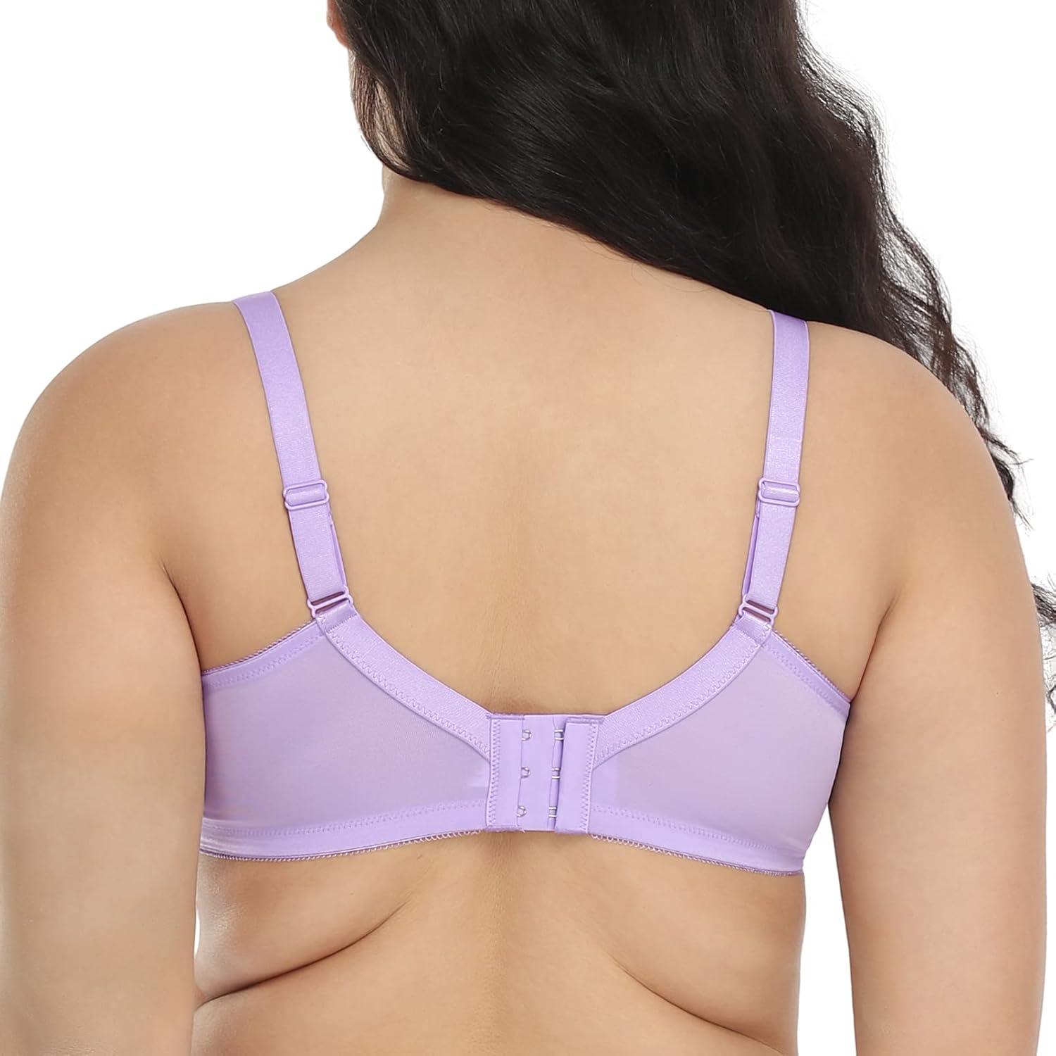 imageHSIA Minimizer Bras for Women Enchante Full Coverage Underwire Bras Plus Size Lifting Floral Lace Bra for Heavy BreastPurple