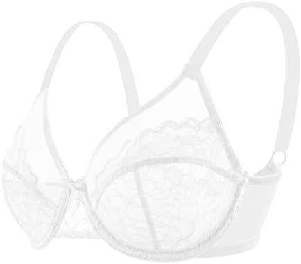 imageHSIA Minimizer Bras for Women Enchante Full Coverage Underwire Bras Plus Size Lifting Floral Lace Bra for Heavy BreastWhite