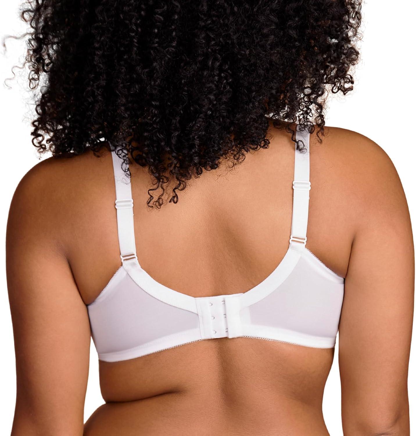 imageHSIA Minimizer Bras for Women Enchante Full Coverage Underwire Bras Plus Size Lifting Floral Lace Bra for Heavy BreastWhite