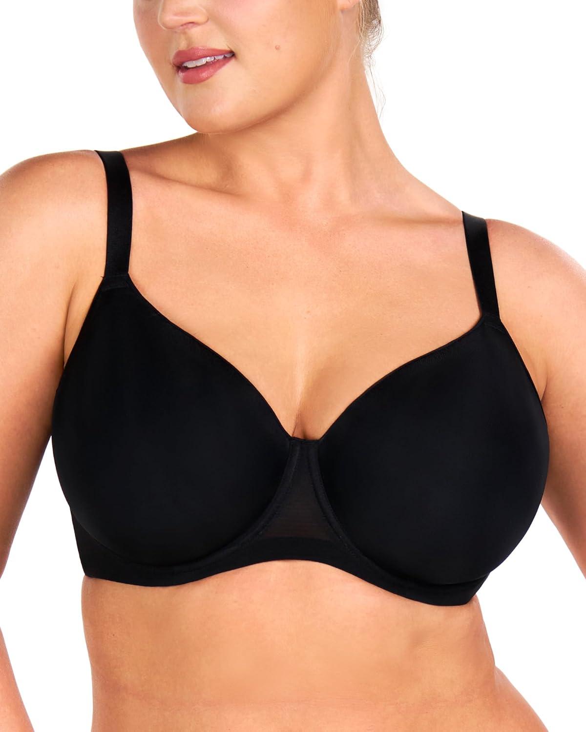 imageHSIA Minimizer Bras for Women Full Coverage Comfort Supportive Bra for Big BustBlack