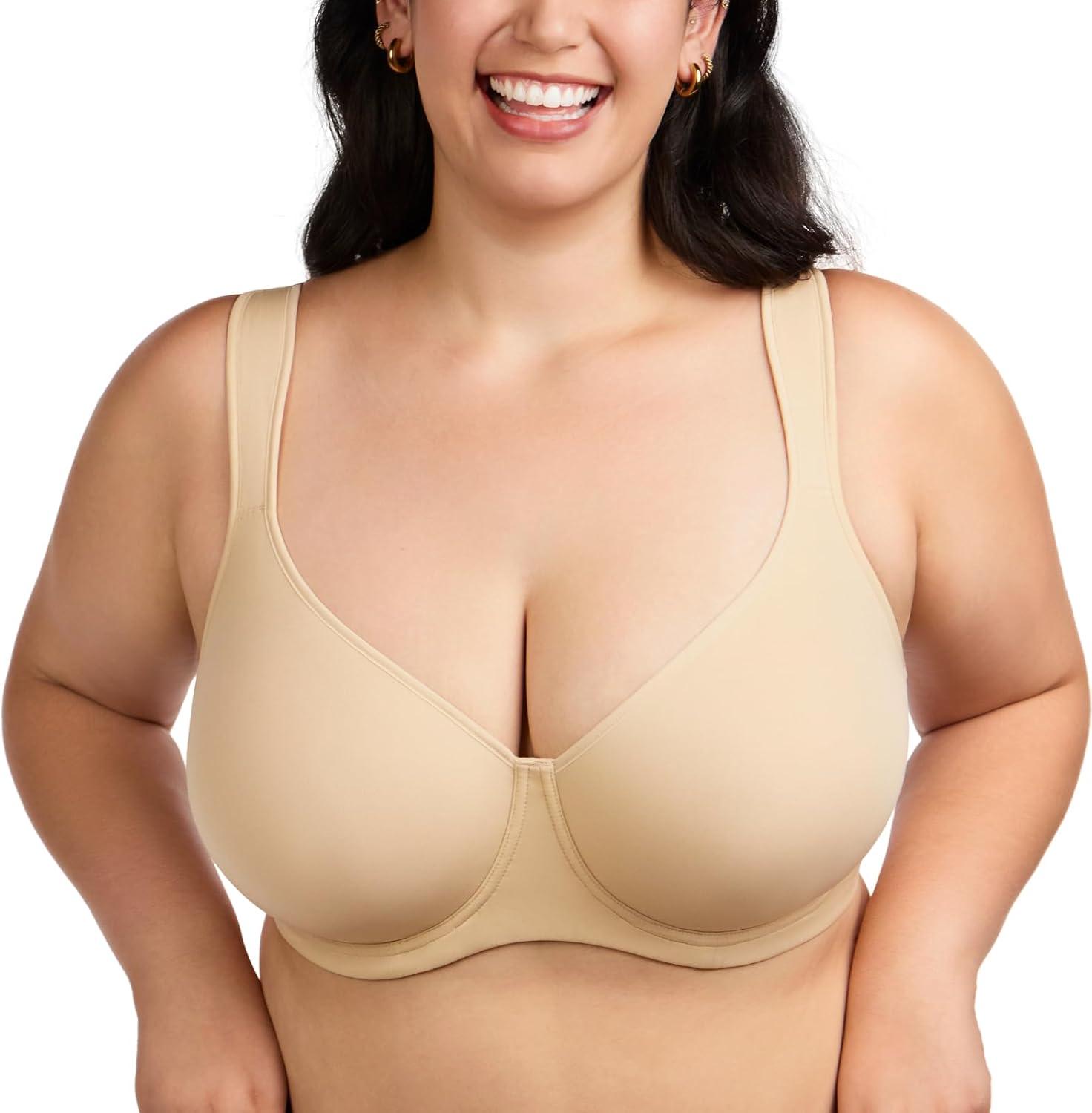 imageHSIA Minimizer Bras for Women Full Coverage Comfort Supportive Bra for Big BustUnlined Beige