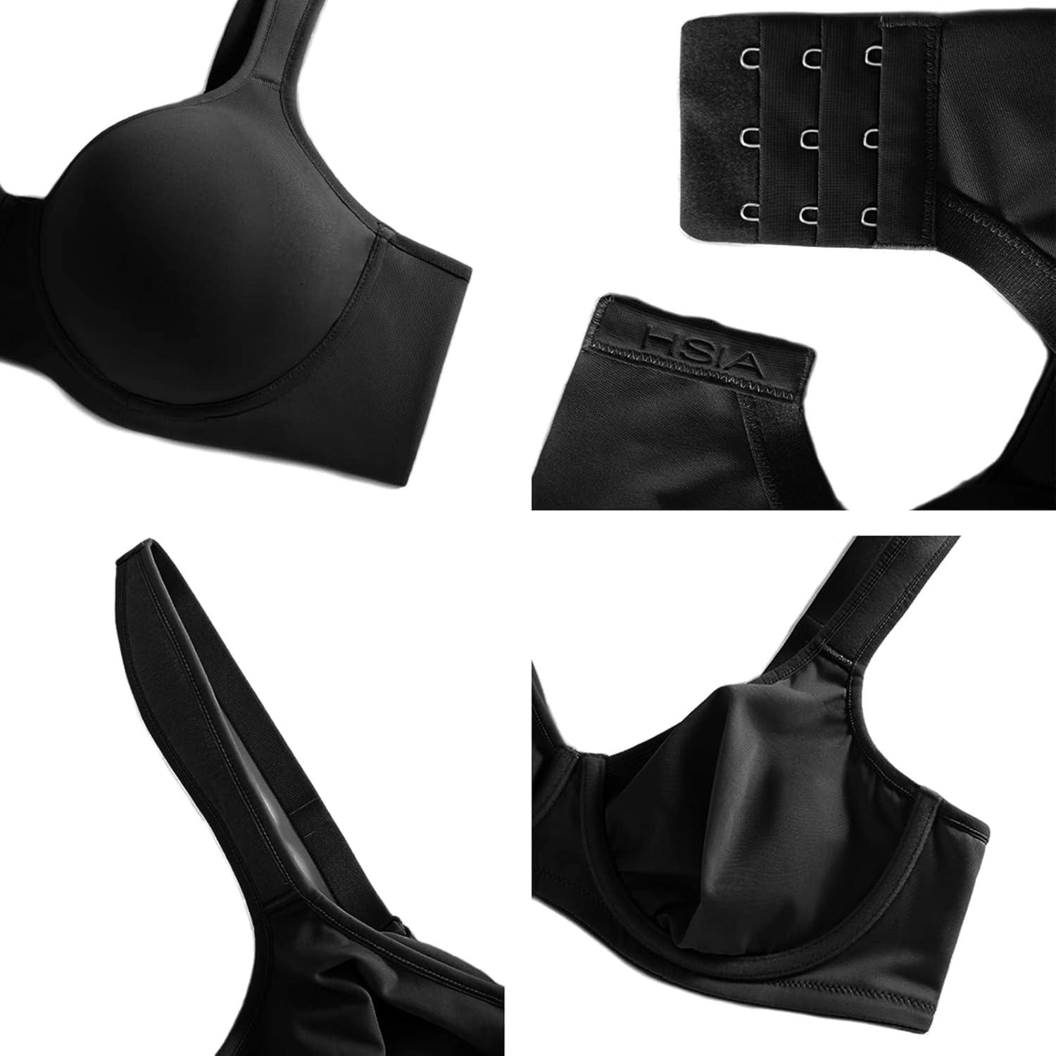 imageHSIA Minimizer Bras for Women Full Coverage Comfort Supportive Bra for Big BustUnlined Black
