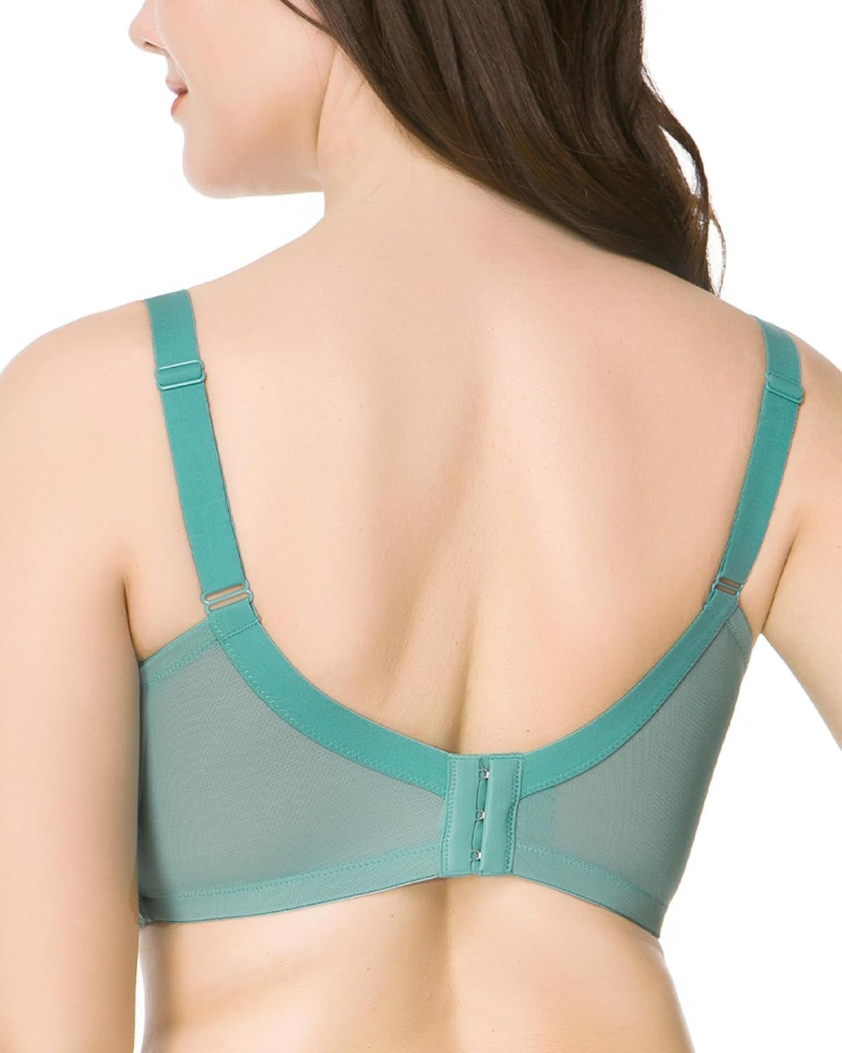 imageHSIA Minimizer Bras for Women Full Coverage Unlined Lace Sexy Plus Size Underwire Bra for Large BreastsDusty Turquoise