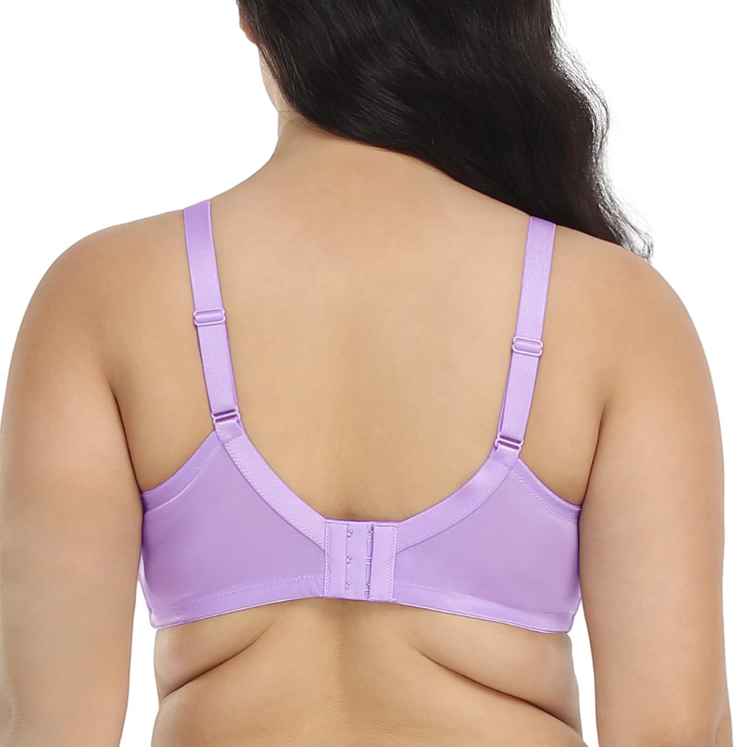 imageHSIA Minimizer Bras for Women Full Coverage Unlined Lace Sexy Plus Size Underwire Bra for Large BreastsPurple