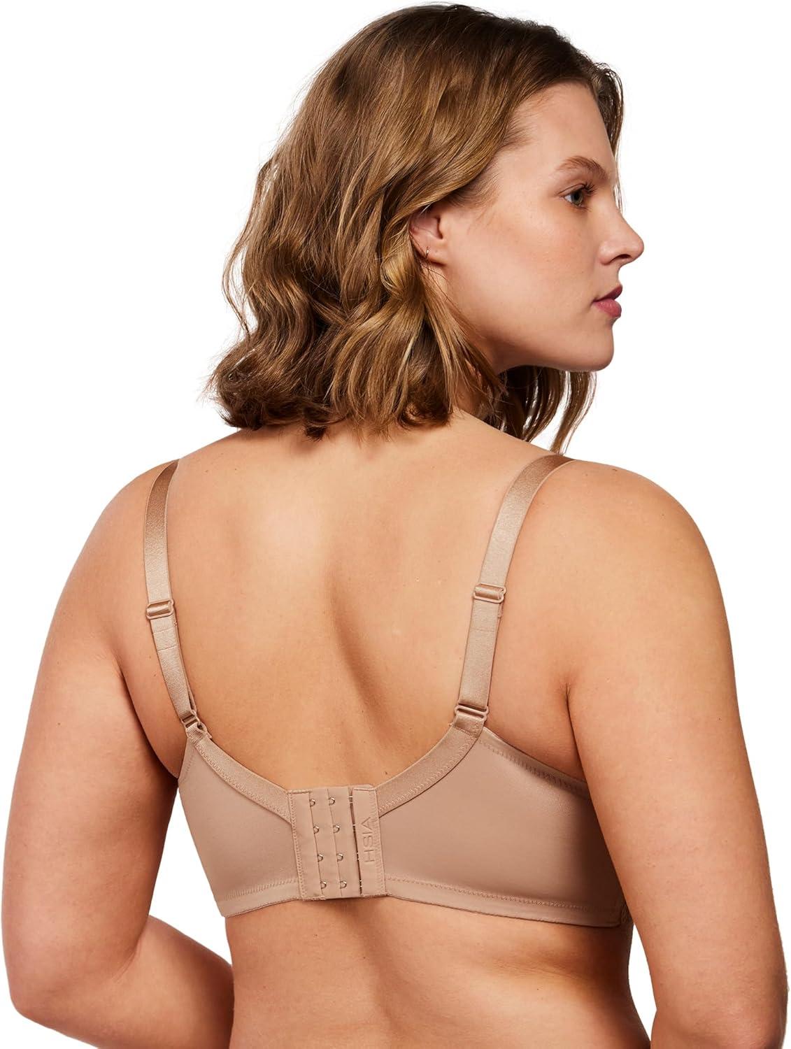 imageHSIA Minimizer Bras for Women Full Coverage Unlined Lace Sexy Plus Size Underwire Bra for Large BreastsTaupe Beige