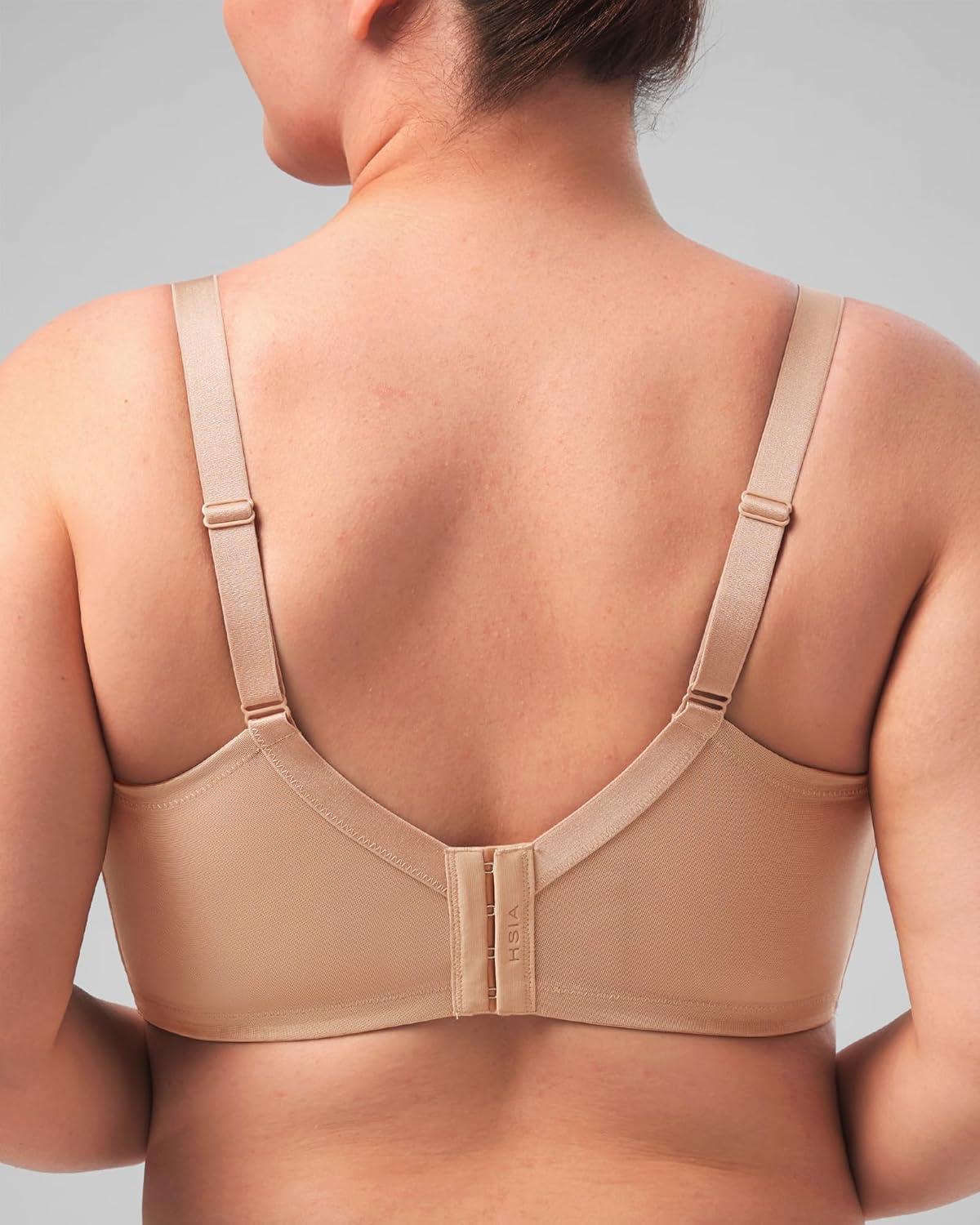 imageHSIA Minimizer Bras for Women Full Coverage Unlined Lace Sexy Plus Size Underwire Bra for Large BreastsWarm Beige