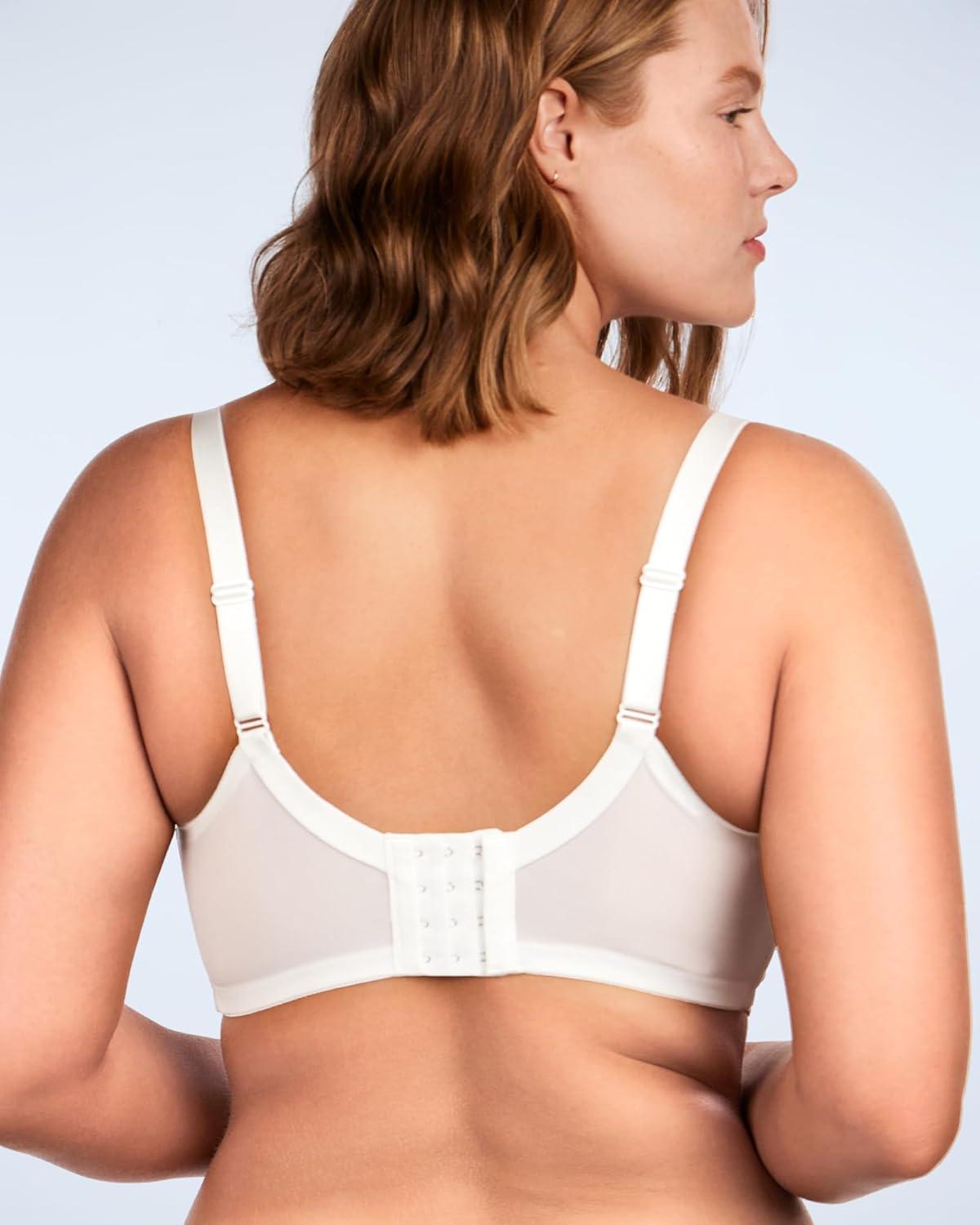 imageHSIA Minimizer Bras for Women Full Coverage Unlined Lace Sexy Plus Size Underwire Bra for Large BreastsWhite