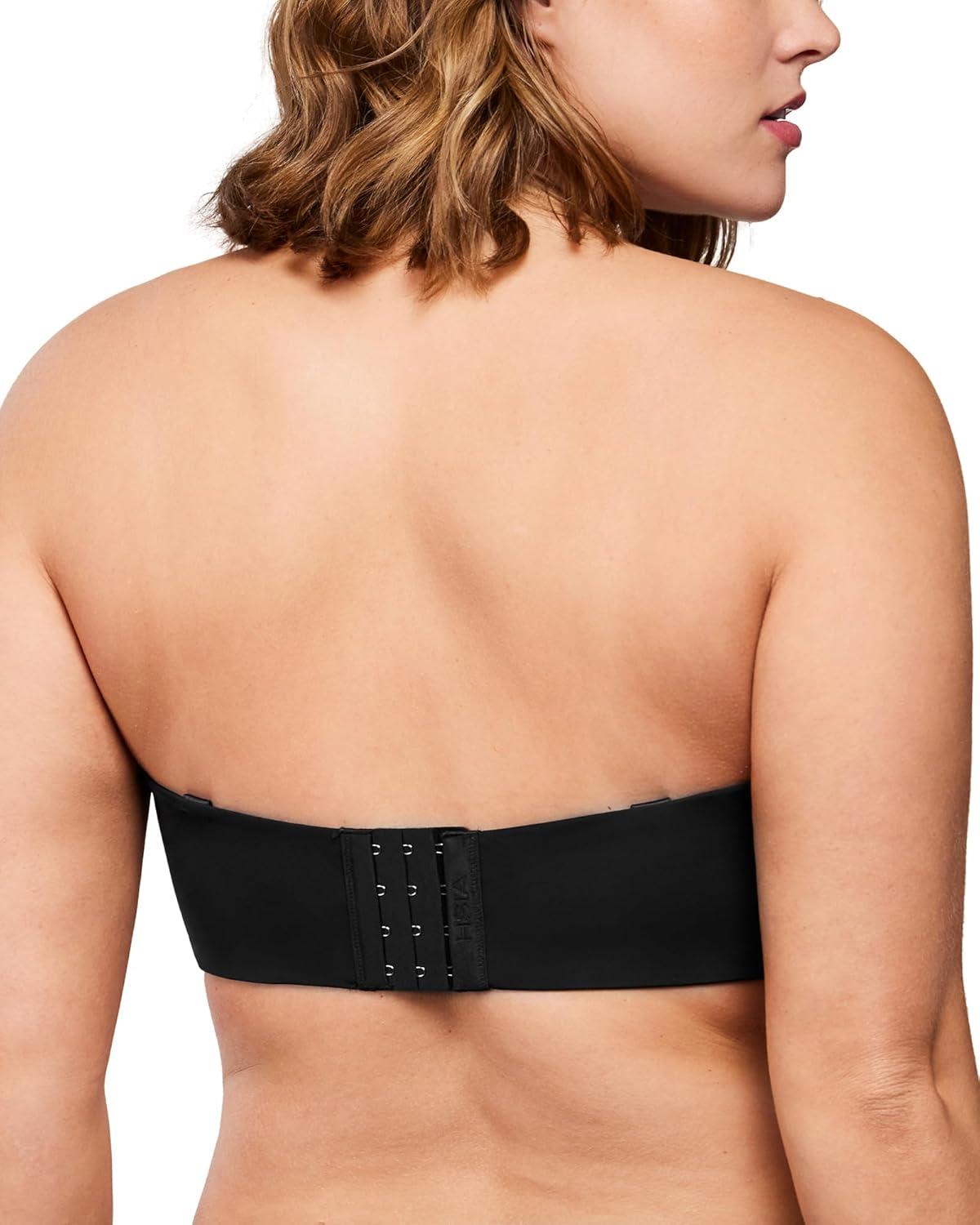 imageHSIA Strapless Bra for Big Bust Women Plus Size Full Coverage Bandeau Fiery Bra AntiSlip Underwire Support for Large BreastLight Black