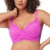 imageHSIA Minimizer Bra for Women  Plus Size Full Coverage Lace Bra with Underwire Non PaddedHot Pink