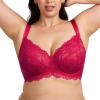 imageHSIA Minimizer Bra for Women  Plus Size Full Coverage Lace Bra with Underwire Non PaddedRaspberry Red