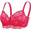 imageHSIA Minimizer Bra for Women  Plus Size Full Coverage Lace Bra with Underwire Non PaddedRaspberry Red