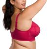imageHSIA Minimizer Bra for Women  Plus Size Full Coverage Lace Bra with Underwire Non PaddedRaspberry Red