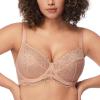 imageHSIA Minimizer Bra for Women  Plus Size Full Coverage Lace Bra with Underwire Non PaddedTaupe Beige