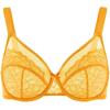 imageHSIA Minimizer Bras for Women Enchante Full Coverage Underwire Bras Plus Size Lifting Floral Lace Bra for Heavy BreastCadmium Yellow