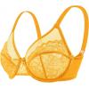imageHSIA Minimizer Bras for Women Enchante Full Coverage Underwire Bras Plus Size Lifting Floral Lace Bra for Heavy BreastCadmium Yellow