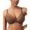 imageHSIA Minimizer Bras for Women Enchante Full Coverage Underwire Bras Plus Size Lifting Floral Lace Bra for Heavy BreastCoffee Brown