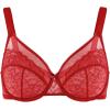 imageHSIA Minimizer Bras for Women Enchante Full Coverage Underwire Bras Plus Size Lifting Floral Lace Bra for Heavy BreastCoral Red