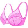 imageHSIA Minimizer Bras for Women Enchante Full Coverage Underwire Bras Plus Size Lifting Floral Lace Bra for Heavy BreastHot Pink