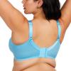 imageHSIA Minimizer Bras for Women Enchante Full Coverage Underwire Bras Plus Size Lifting Floral Lace Bra for Heavy BreastPastel Blue