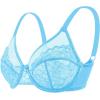 imageHSIA Minimizer Bras for Women Enchante Full Coverage Underwire Bras Plus Size Lifting Floral Lace Bra for Heavy BreastPastel Blue