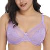 imageHSIA Minimizer Bras for Women Enchante Full Coverage Underwire Bras Plus Size Lifting Floral Lace Bra for Heavy BreastPurple