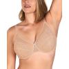 imageHSIA Minimizer Bras for Women Enchante Full Coverage Underwire Bras Plus Size Lifting Floral Lace Bra for Heavy BreastWarm Beige