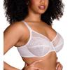 imageHSIA Minimizer Bras for Women Enchante Full Coverage Underwire Bras Plus Size Lifting Floral Lace Bra for Heavy BreastWhite