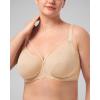 imageHSIA Minimizer Bras for Women Full Coverage Unlined Lace Sexy Plus Size Underwire Bra for Large BreastsApricot