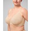imageHSIA Minimizer Bras for Women Full Coverage Unlined Lace Sexy Plus Size Underwire Bra for Large BreastsApricot