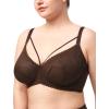 imageHSIA Minimizer Bras for Women Full Coverage Unlined Lace Sexy Plus Size Underwire Bra for Large BreastsDark Brown