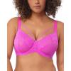 imageHSIA Minimizer Bras for Women Full Coverage Unlined Lace Sexy Plus Size Underwire Bra for Large BreastsHot Pink