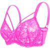 imageHSIA Minimizer Bras for Women Full Coverage Unlined Lace Sexy Plus Size Underwire Bra for Large BreastsHot Pink