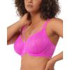 imageHSIA Minimizer Bras for Women Full Coverage Unlined Lace Sexy Plus Size Underwire Bra for Large BreastsHot Pink