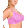 imageHSIA Minimizer Bras for Women Full Coverage Unlined Lace Sexy Plus Size Underwire Bra for Large BreastsPink Purple