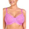imageHSIA Minimizer Bras for Women Full Coverage Unlined Lace Sexy Plus Size Underwire Bra for Large BreastsPink Purple