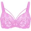 imageHSIA Minimizer Bras for Women Full Coverage Unlined Lace Sexy Plus Size Underwire Bra for Large BreastsPink Purple