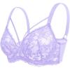 imageHSIA Minimizer Bras for Women Full Coverage Unlined Lace Sexy Plus Size Underwire Bra for Large BreastsPurple