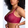 imageHSIA Minimizer Bras for Women Full Coverage Unlined Lace Sexy Plus Size Underwire Bra for Large BreastsRose Red
