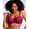 imageHSIA Minimizer Bras for Women Full Coverage Unlined Lace Sexy Plus Size Underwire Bra for Large BreastsRose Red