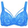 imageHSIA Minimizer Bras for Women Full Coverage Unlined Lace Sexy Plus Size Underwire Bra for Large BreastsSky Blue