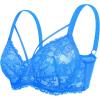 imageHSIA Minimizer Bras for Women Full Coverage Unlined Lace Sexy Plus Size Underwire Bra for Large BreastsSky Blue