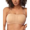 imageHSIA Strapless Bra for Big Bust Women Plus Size Full Coverage Bandeau Fiery Bra AntiSlip Underwire Support for Large BreastBeige