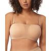 imageHSIA Strapless Bra for Big Bust Women Plus Size Full Coverage Bandeau Fiery Bra AntiSlip Underwire Support for Large BreastBeige