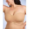 imageHSIA Strapless Bra for Big Bust Women Plus Size Full Coverage Bandeau Fiery Bra AntiSlip Underwire Support for Large BreastDark Beige