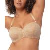 imageHSIA Strapless Bra for Big Bust Women Plus Size Full Coverage Bandeau Fiery Bra AntiSlip Underwire Support for Large BreastLace Natural Nude