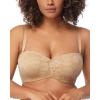 imageHSIA Strapless Bra for Big Bust Women Plus Size Full Coverage Bandeau Fiery Bra AntiSlip Underwire Support for Large BreastLace Natural Nude