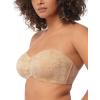 imageHSIA Strapless Bra for Big Bust Women Plus Size Full Coverage Bandeau Fiery Bra AntiSlip Underwire Support for Large BreastLace Natural Nude